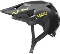 ABUS MTB-Helm YouDrop - Casque de vélo pour enfants et adolescents - pour le quotidien ou les tours en tout-terrain - avec place pour une tresse - Noir Brillant, Taille S (48-55 cm)