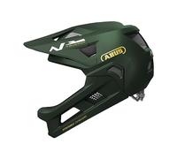 ABUS MTB-Helm YouDrop FF - Casque Fullface pour enfants et adolescents - pour l'initiation au VTT - avec mentonnière amovible - Vert, taille S