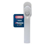 ABUS Poignée de Fenêtre FG50 - Serrure de Fenêtre avec Bouton-poussoir Verrouillable - Niveau de Sécurité 3 - 78774 - Argent