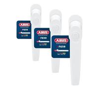 ABUS Poignée de Fenêtre FG50 - Serrure de Fenêtre avec Bouton-poussoir Verrouillable - Niveau de Sécurité 3-78773 - Blanc (Lot de 3)
