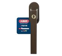 ABUS Poignée de Fenêtre Verrouillable FG110 - Verrou de Fenêtre avec Cylindre Poussoir, Verrouillage Identique - Niveau de Sécurité 2 - 59222 - Marron