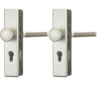 ABUS Poignée de sécurité et garniture de protection pour porte Modèle KLS114 F2 - Robuste et fiable, Poignée en maillechort (Lot de 2)
