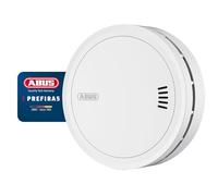 ABUS Prefira 5 Détecteur de fumée certifié avec Piles remplaçables de 5 Ans, Grand Bouton de Test, réduction des Fausses alarmes grâce à la moustiquaire et Compensation de la Pollution