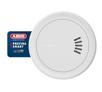 ABUS Prefira Smart Détecteur de Fumée Certifié et Compatible Smart Home avec Notifications Push, Réduction des Fausses Alertes, Luminosité LED Adaptative, Montage par Collage et Support Magnétique