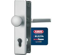 ABUS Protection de porte HLS214 F1, aluminium, 21034 | Pour portes d'entrée de maison, espacement 92 mm, goupille carrée 10 mm, épaisseur de la plaque 15 mm