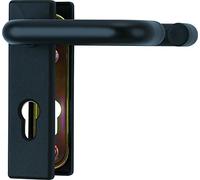 ABUS Raccord KFG pour portes coupe-feu - avec poignée des deux côtés - plaque de protection courte et bordée - 21523 - noir