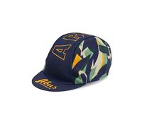 ABUS Race Cap - casquette stylée avec bande sweat - protège du soleil, des insectes et de la transpiration - s'adapte sous le casque de vélo de course - femmes et hommes - bleu foncé à motif, taille S