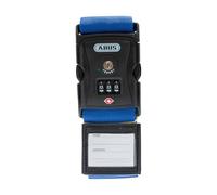 ABUS Sangle à valise avec serrure TSA 620TSA/192 - Sangle à valise avec code numérique à 3 chiffres - Badge inclus - bleu