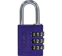 ABUS Serrure à combinaison 144/30 avec grands chiffres, 80794 | Code numérique à 3 chiffres, réglable individuellement - Corps en aluminium anodisé, rouleaux en plastique pour