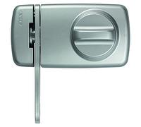 ABUS Serrure supplémentaire de porte 7030 avec étrier de verrouillage et bouton rotatif, verrouillable et verrouillable de l'extérieur, sécurité supplémentaire pour portes d'entrée, argent, 53275