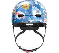 ABUS Casque vélo enfant Skurb Kid – robuste, look skater, espace pour tresse – Bleu motifs marins M