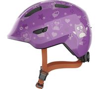 ABUS Casque vélo Smiley 3.0 Junior – Coupe basse, place pour tresse – Bleu Purple Star M (50-55 cm)