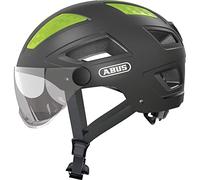 ABUS Stadthelm Hyban 2.0 ACE Casque de vélo avec visière, lumière et coque rigide ABS pour homme et femme Gris (titane) Taille L