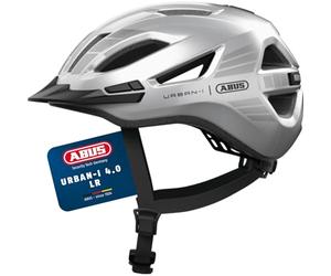 ABUS Stadthelm Urban-I 4.0 LR - Casque de vélo avec Ouverture tressée, visière, Fermeture magnétique - Light Ready pour rétroéclairage arrière - pour Adolescents, Femmes et Hommes