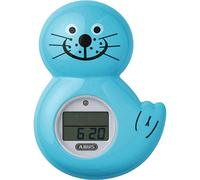 ABUS Thermomètre de bain numérique Robbi JC8720 bébé, bleu | Thermomètre numérique avec alerte de température, minuteur, horloge et chronomètre, piles incluses