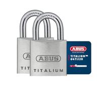 ABUS Titalium 64TI/20 - corps de serrure en aluminium spécial - anse en acier trempé - niveau de sécurité ABUS 3 - argenté