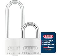 ABUS Titalium 64TI/40 + HB63 - Jeu de 3, même combinaison - Cadenas de cave avec corps de serrure en aluminium spécial - anse en acier trempé - de sécurité ABUS 5