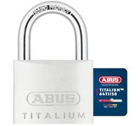 ABUS Titalium 64TI/50 - Cadenas de cave avec corps de serrure en aluminium spécial - anse en acier trempé - niveau de sécurité ABUS 6