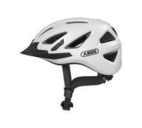 ABUS Casque vélo Urban-I 3.0 – feu arrière, visière, fermeture magnétique – Blanc 51–55 cm