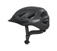 ABUS Urban-I 3.0 Casque Vélo Urbain - Casque de Vélo Moderne avec Lumière Arrière et Visière pour Circulation en Ville - Unisexe - Gris Foncé, Taille M