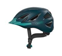 ABUS Urban-I 3.0 Casque Vélo Urbain - Casque de Vélo Moderne avec Lumière Arrière et Visière pour Circulation en Ville - Unisexe - Vert, Taille S