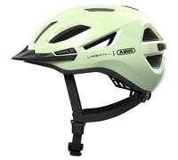 ABUS Casque de Ville Urban-I 4.0 - Casque de vélo avec feu arrière Rechargeable, 2 Modes d'éclairage, visière, et Fermeture magnétique - pour Adolescents, Femmes et Hommes - Taille M, Vert