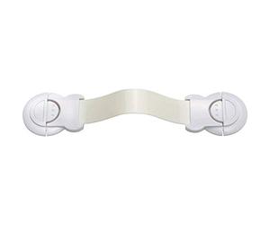 ABUS Verrou universel Danni JC1100A, sécurité enfant, blanc | Sécurité enfant pour placards et tiroirs, ouverture par bouton des deux côtés, fixation adhésive 3M