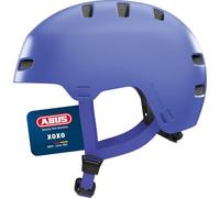 ABUS XOXO Casque de vélo - Casque de Ville au Look Skater - Casque pour Skateboard, vélo, Scooter - avec mentonnière optimisée - pour Adolescents et Adultes - Taille S, Bleu Mono