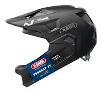 ABUS YouDrop FF Casque VTT pour enfants et adolescents - Pour entrée sur VTT - Avec protège-menton amovible - Noir, Taille S