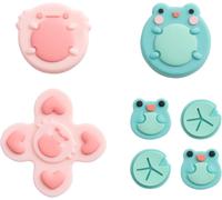 ABXY Cross Shape Silicone Key Button Cover Skin Sticker Compatible with Switch/OLED Frog and Axolotl