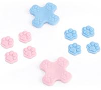 ABXY Silicone Cat Paw Controller Stickers Compatible with Switch/OLED Joy Con Pink Blue