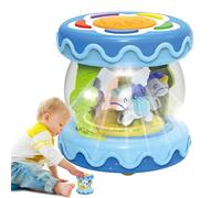 Ɓaby Musical Drum Toy - 10x10x11cm Infant Musical Light Up RotatingDrum | Early Education Educational Carouseĺ Hand Drum | Suitable for Over 1 Year | ABS Material
