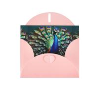 ABYchdd Belles cartes de vœux avec enveloppes imprimées paon, pour Noël, anniversaire, anniversaire de mariage
