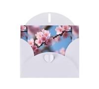ABYchdd Belles cartes de vœux imprimées en fleurs de cerisier, cartes de vacances avec enveloppes, pour Noël, anniversaire, anniversaire de mariage