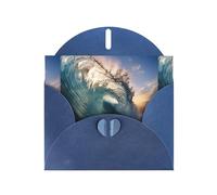 ABYchdd Belles cartes de vœux imprimées vagues de l'océan, cartes de vacances avec enveloppes, pour Noël, anniversaire, anniversaire de mariage
