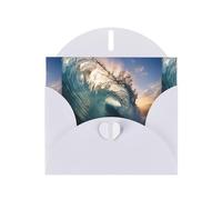 ABYchdd Belles cartes de vœux imprimées vagues de l'océan, cartes de vacances avec enveloppes, pour Noël, anniversaire, anniversaire de mariage