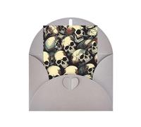 ABYchdd Carte de vœux avec motif tête de mort, intérieur vierge pour les notes, pour Noël/anniversaire/Saint-Valentin