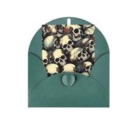 ABYchdd Carte de vœux avec motif tête de mort, intérieur vierge pour les notes, pour Noël/anniversaire/Saint-Valentin