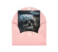 ABYchdd Carte de vœux avec tête de mort et fantôme d'horreur, intérieur vierge pour notes, pour Noël/anniversaire/Saint-Valentin