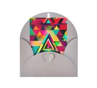 ABYchdd Carte de vœux colorée avec motif triangulaire, intérieur vierge pour notes, pour Noël, anniversaire, Saint-Valentin