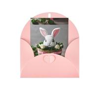 ABYchdd Carte de vœux imprimée lapin, intérieur vierge pour notes, pour Noël/anniversaire/Saint-Valentin