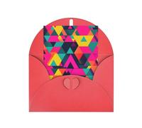 ABYchdd Carte de vœux imprimée triangulaire colorée, intérieur vierge pour notes, pour Noël, anniversaire, Saint-Valentin