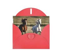 ABYchdd Cartes de vœux avec enveloppes Motif chevaux qui courent à pied, pour Noël, anniversaire, anniversaire de mariage