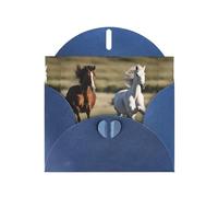 ABYchdd Cartes de vœux avec enveloppes Motif chevaux qui courent à pied, pour Noël, anniversaire, anniversaire de mariage