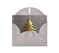 ABYchdd Cartes de vœux dorées à paillettes avec motif sapin de Noël avec enveloppes, pour Noël, anniversaire, anniversaire de mariage