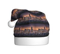 ABYchdd Chapeau de Noël pour adulte avec imprimé horizon de Los Angeles, chapeau de Noël en polyester avec pour les fêtes de fin d'année, le Nouvel An