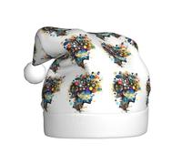 ABYchdd Chapeau de Noël pour adulte avec intelligence artificielle, motif cerveau, chapeau de Noël en polyester avec pour les fêtes de fin d'année, le Nouvel An