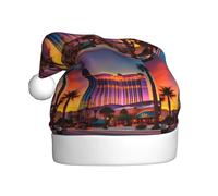 ABYchdd Las Vegas Sunset 1 Chapeau de Noël en polyester avec imprimé pour les fêtes de fin d'année, Nouvel An