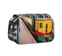 ABYchdd Lisbon Trousse à stylos double clapet en tissu Oxford avec poches à fermeture éclair