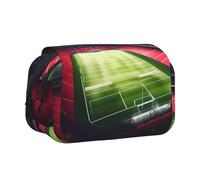 ABYchdd Stadium Football Satdium Field Light Night Print Trousse à stylos double clapet en tissu Oxford avec poches zippées Cadeau idéal